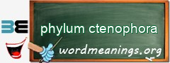 WordMeaning blackboard for phylum ctenophora